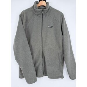 Columbia Men's Gray Full Zip Fleece Jacket Pockets‎ Sz M